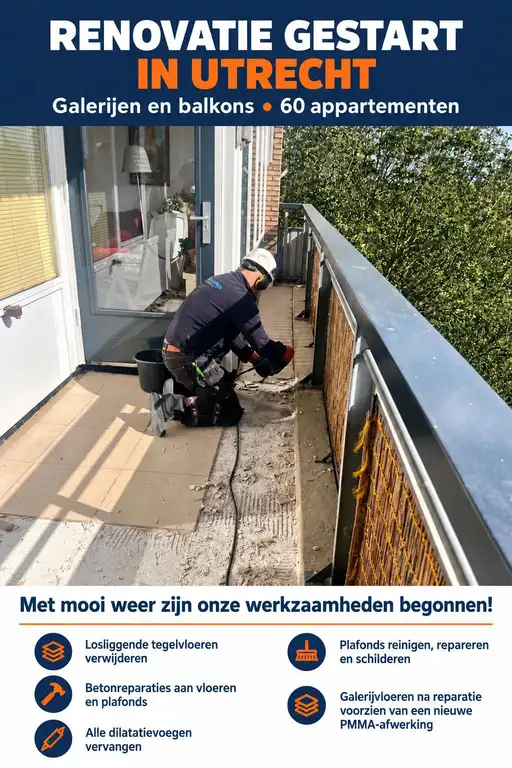 Balkonrenovatie en galerijrenovatie in Utrecht